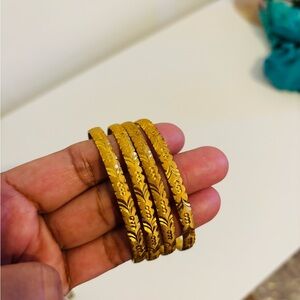 Elegant 4 Pc  Gold plated Bangle Set size 2.6